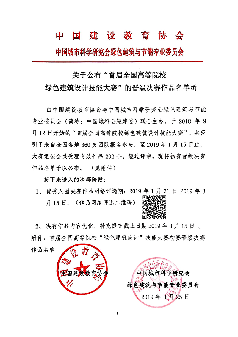 2.首届高校绿色建筑设计大赛晋级决赛结果公布函_页面_1.jpg